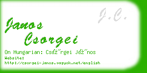 janos csorgei business card